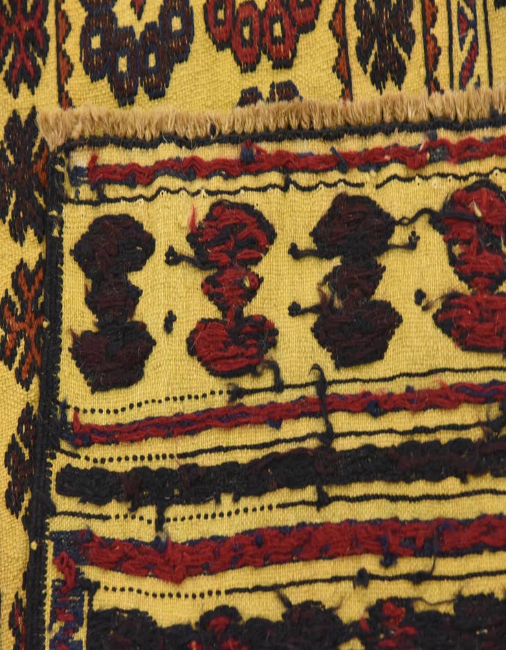 Detail image of  4' 2 x 6' 4  Hand Woven Kilim Afghan Wool Rug