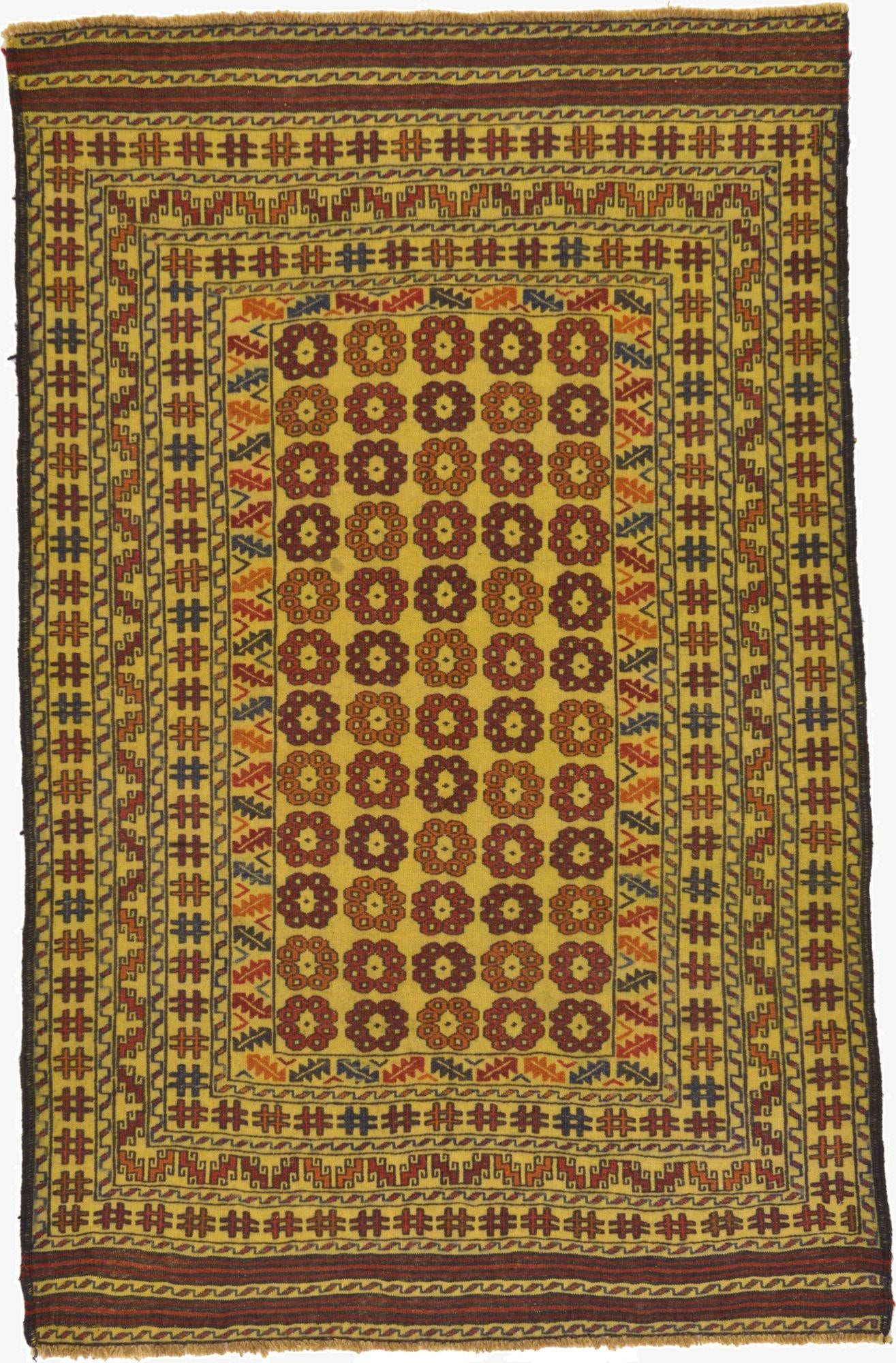 4' 2 x 6' 5  Hand Woven Kilim Afghan Wool Rug