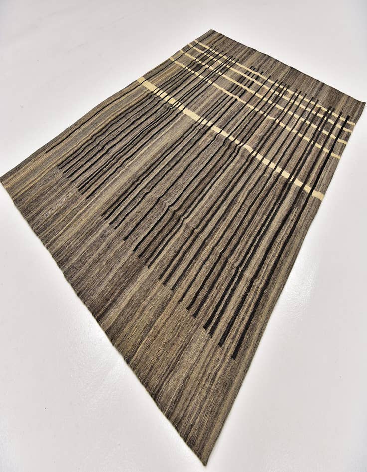 Detail image of  5' 8 x 8' 2  Hand Woven Kilim Modern Wool Rug