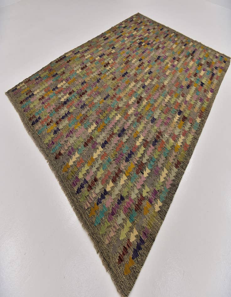 Detail image of  6' 10 x 9' 6  Hand Woven Kilim Modern Wool Rug