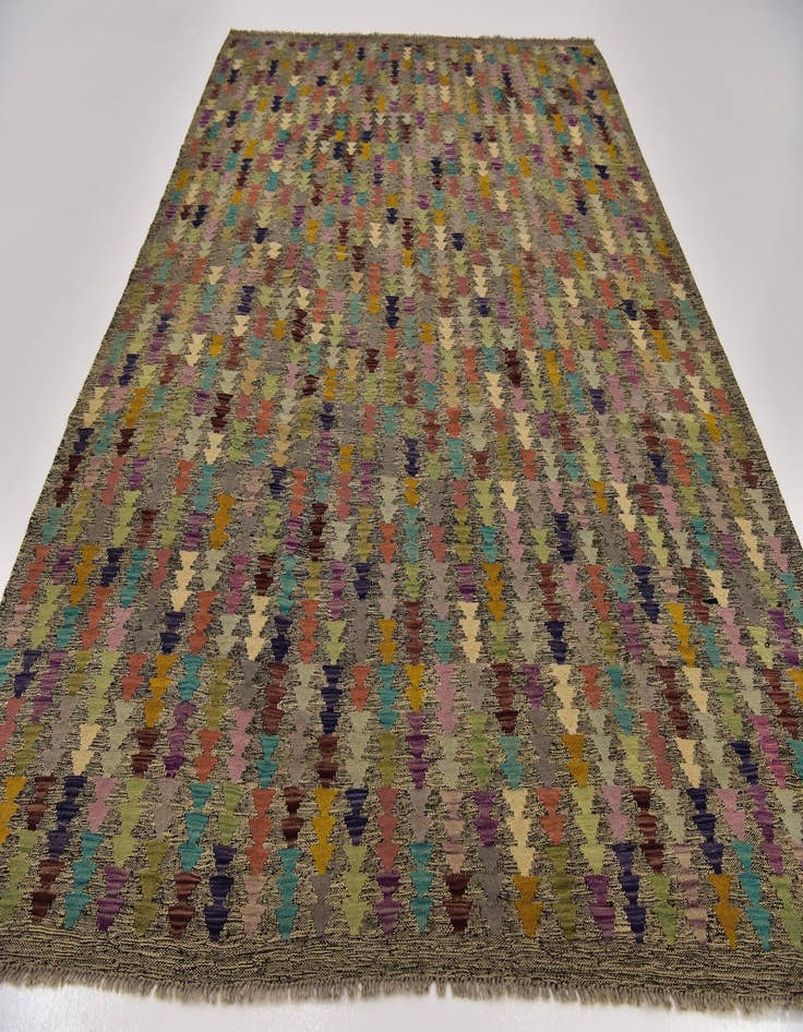 Detail image of  6' 10 x 9' 6  Hand Woven Kilim Modern Wool Rug
