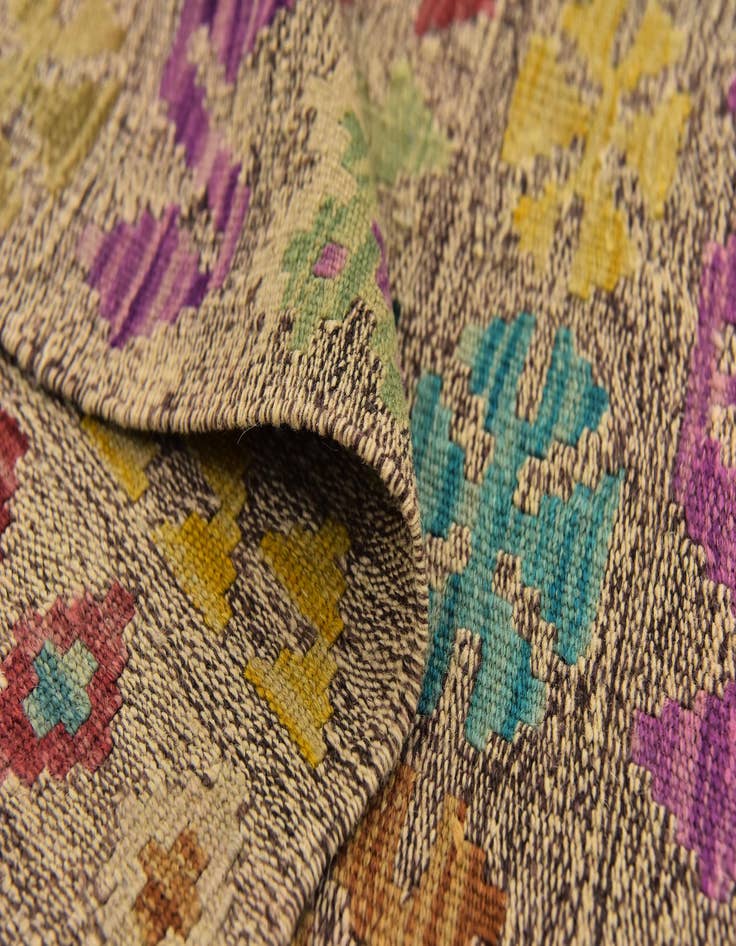 Detail image of  10' 4 x 13' 2  Hand Woven Kilim Modern Wool Rug