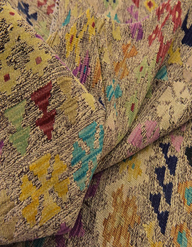 Detail image of  10' 4 x 13' 2  Hand Woven Kilim Modern Wool Rug