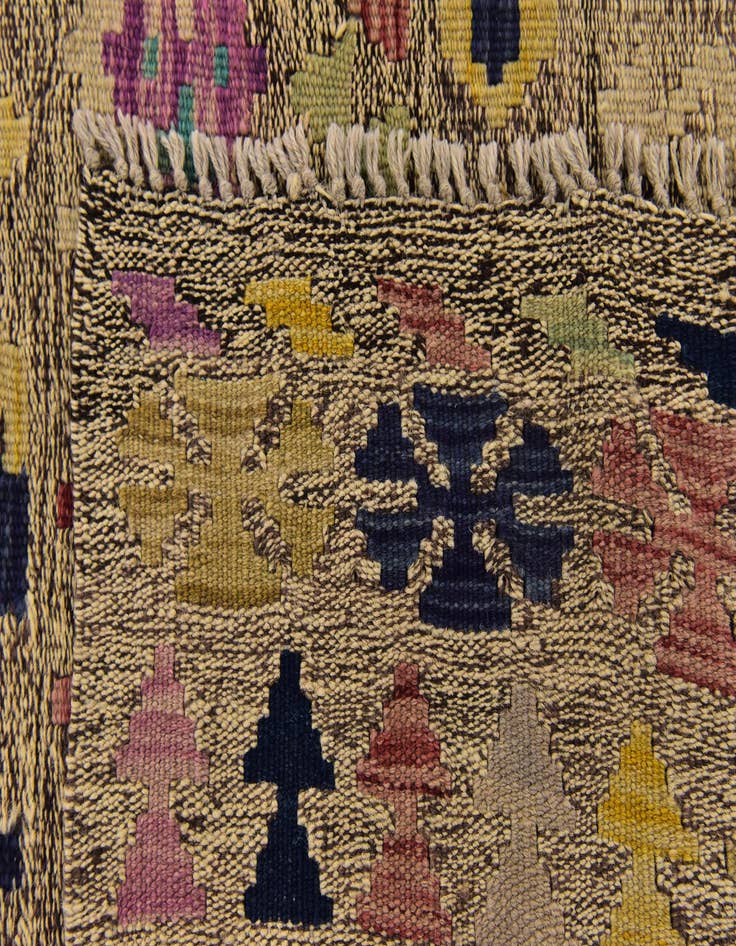 Detail image of  10' 4 x 13' 2  Hand Woven Kilim Modern Wool Rug