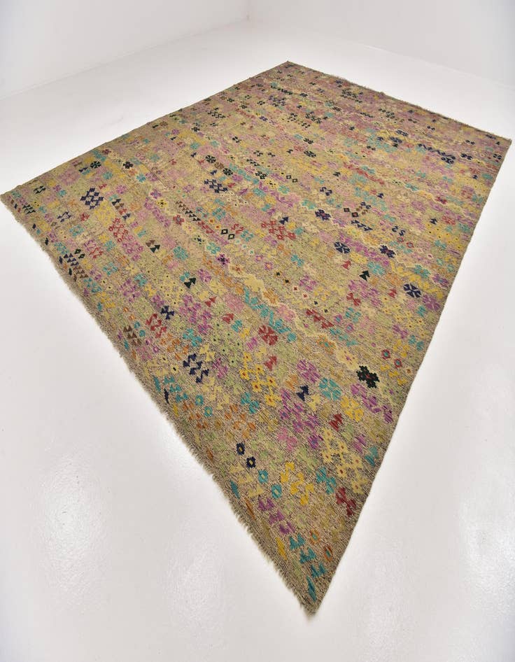 Detail image of  10' 4 x 13' 2  Hand Woven Kilim Modern Wool Rug