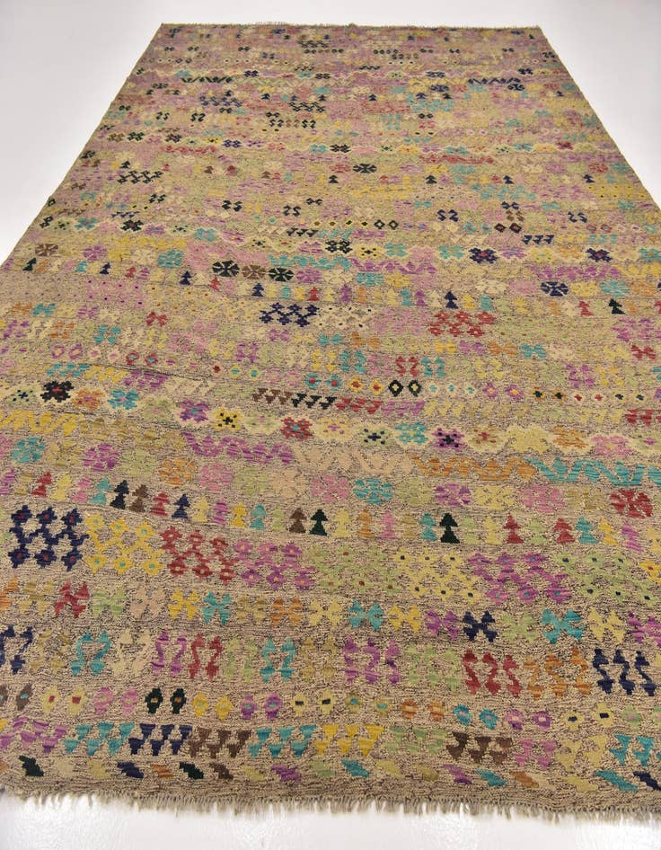 Detail image of  10' 4 x 13' 2  Hand Woven Kilim Modern Wool Rug