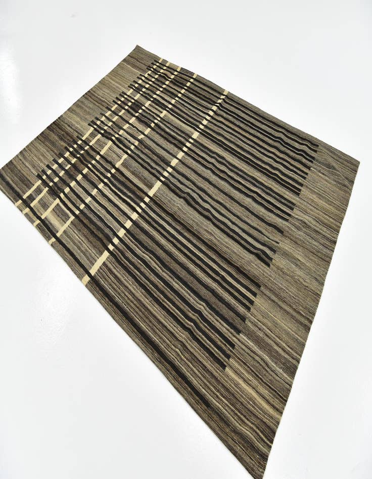 Detail image of  5' 9 x 8'  Hand Woven Kilim Modern Wool Rug