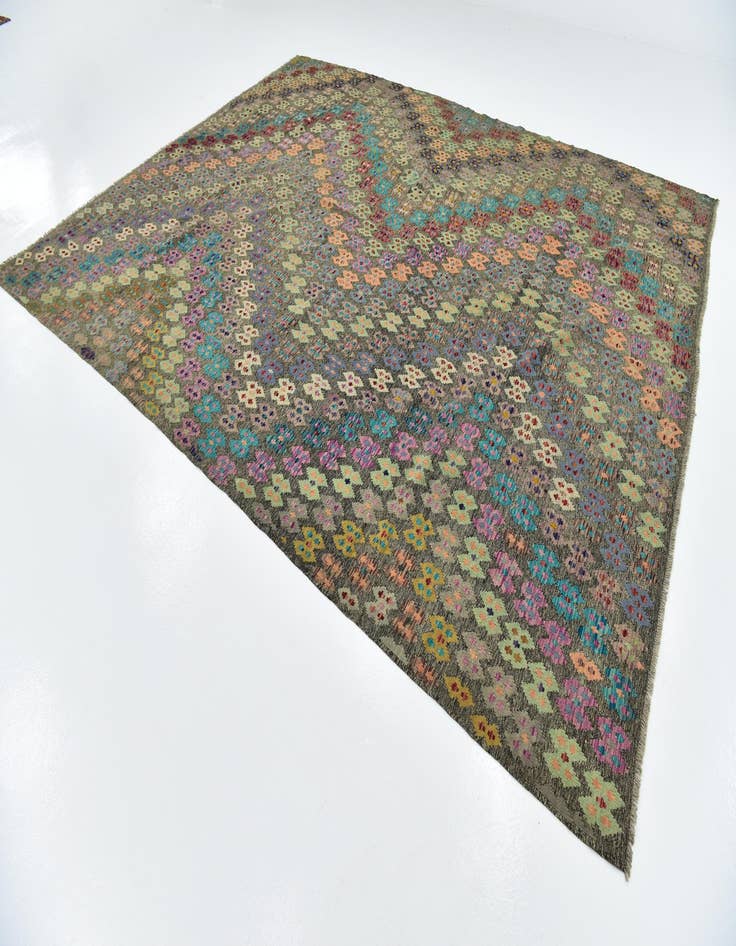 Detail image of  10' 4 x 13'  Hand Woven Kilim Modern Wool Rug