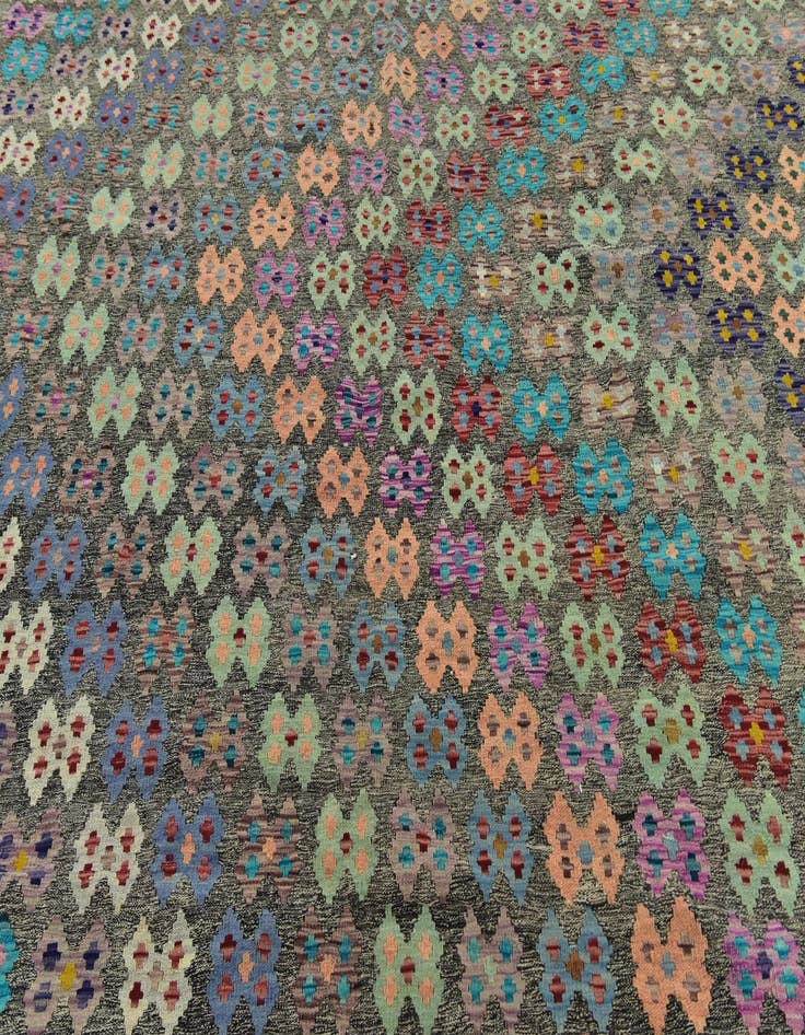 Detail image of  10' 4 x 13'  Hand Woven Kilim Modern Wool Rug