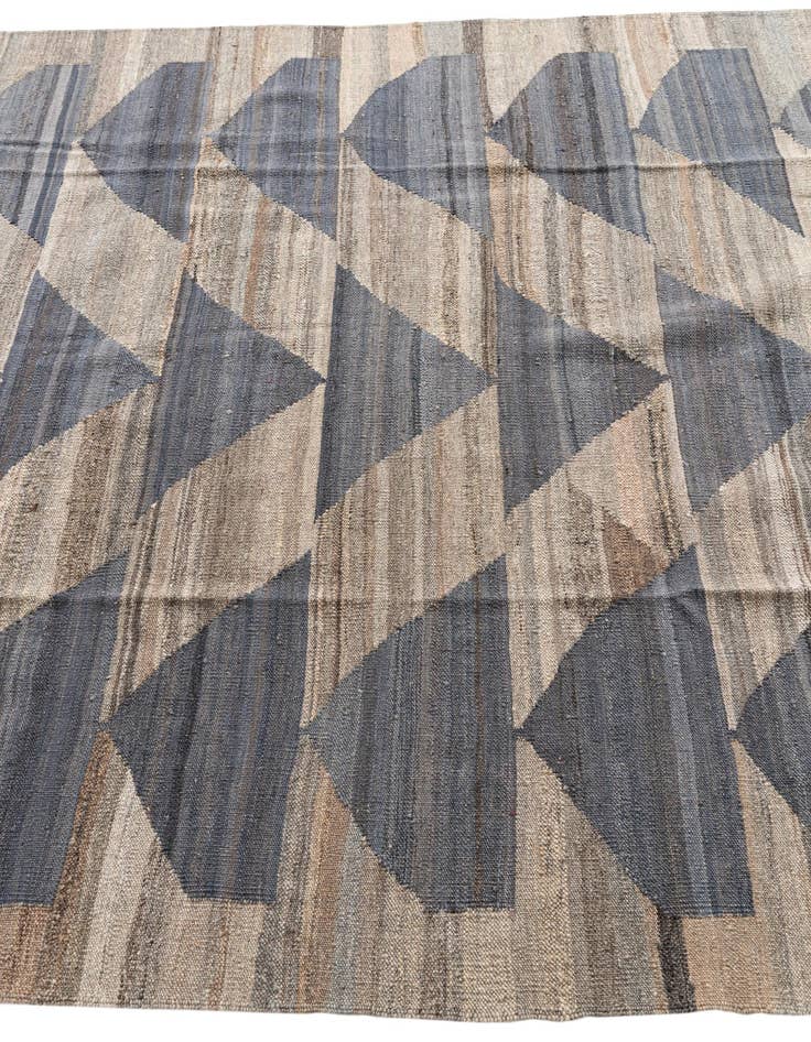 Detail image of  5' 8 x 7' 7  Hand Woven Kilim Modern Wool Rug