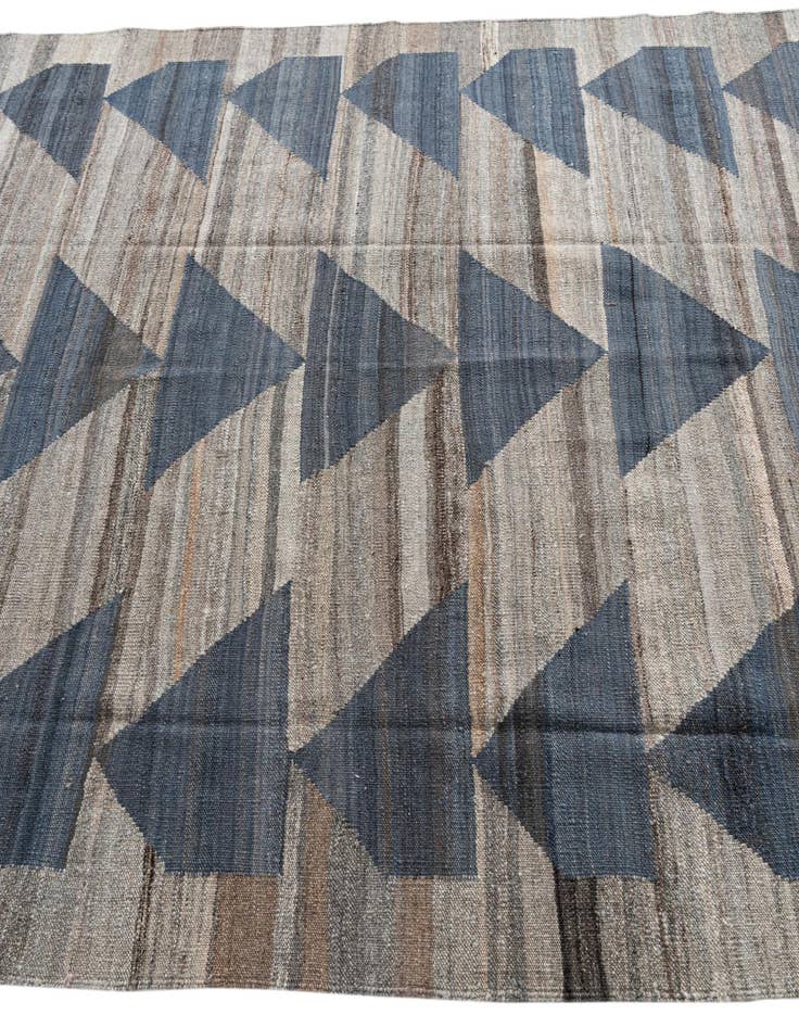 Detail image of  5' 8 x 7' 7  Hand Woven Kilim Modern Wool Rug
