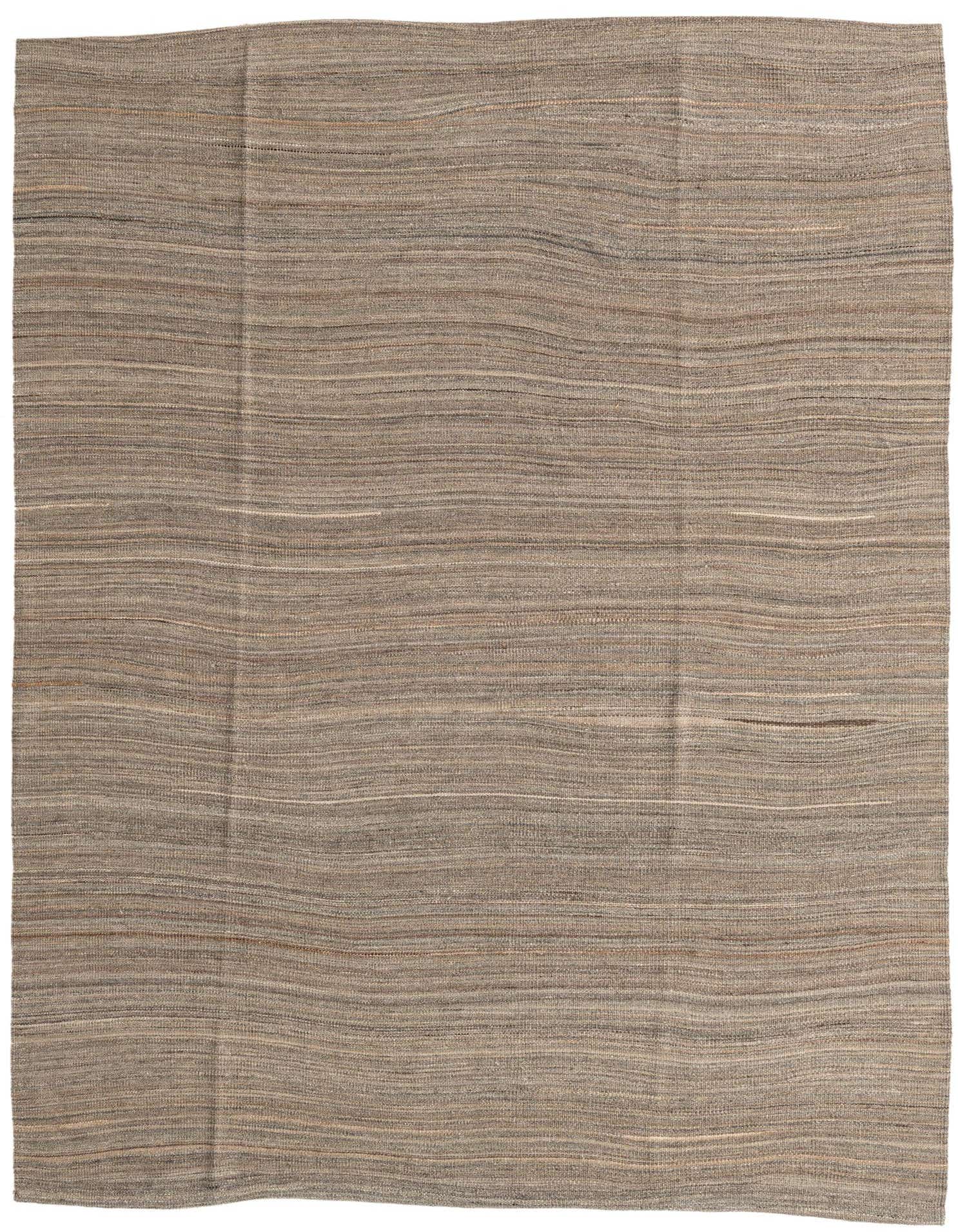 A 5x8 rectangular Kilim Modern rug from Rugs.com, featuring a flatweave texture in varying shades of brown and tan.