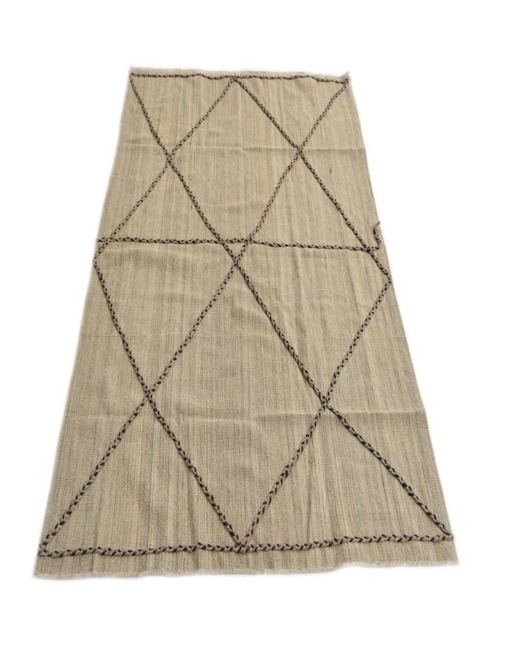 Detail image of  4' 1 x 6' 8  Hand Woven Kilim Modern Wool Rug