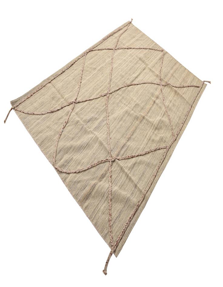 Detail image of  4' 9 x 7'  Hand Woven Kilim Modern Wool Rug