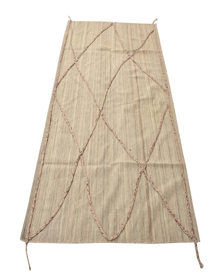 Detail image of  4' 9 x 7'  Hand Woven Kilim Modern Wool Rug