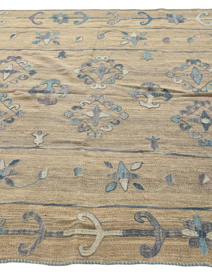 Detail image of  5' 10 x 7' 6  Hand Woven Kilim Modern Wool Rug