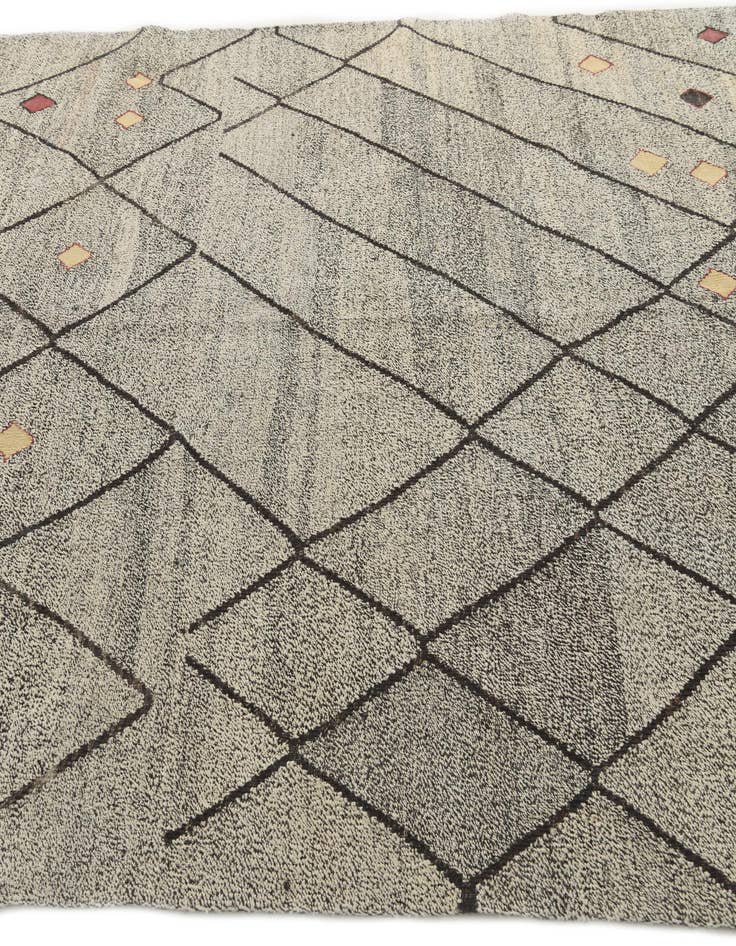 Detail image of  7' 1 x 9' 3  Hand Woven Kilim Modern Wool Rug