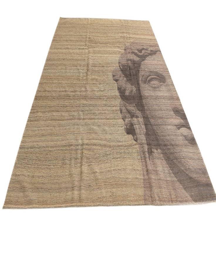 Detail image of  7' 9 x 9' 9  Hand Woven Kilim Modern Wool Rug