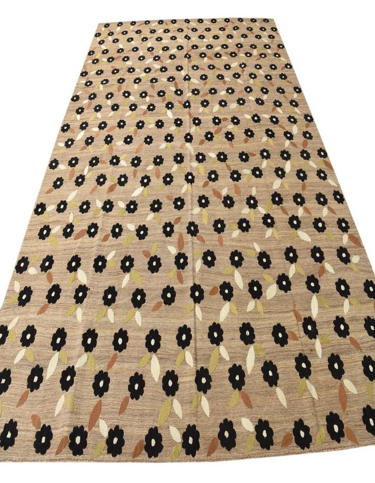 Detail image of  9' 1 x 11' 9  Hand Woven Kilim Modern Rug