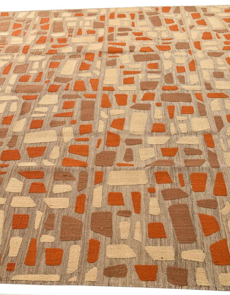Detail image of  7' 11 x 11' 7  Hand Woven Kilim Modern Rug