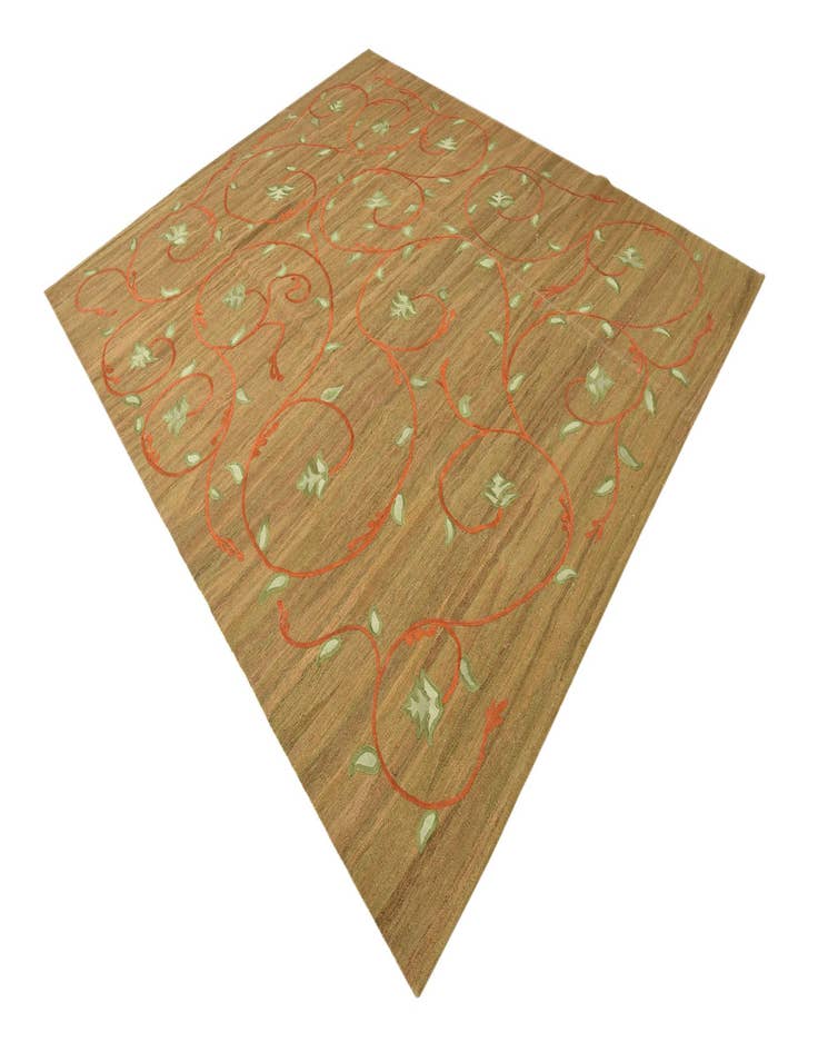 Detail image of  8' 1 x 9' 7  Hand Woven Kilim Modern Rug