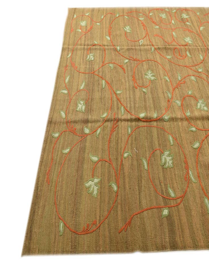 Detail image of  8' 1 x 9' 7  Hand Woven Kilim Modern Rug