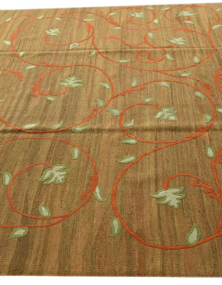 Detail image of  8' 1 x 9' 7  Hand Woven Kilim Modern Rug