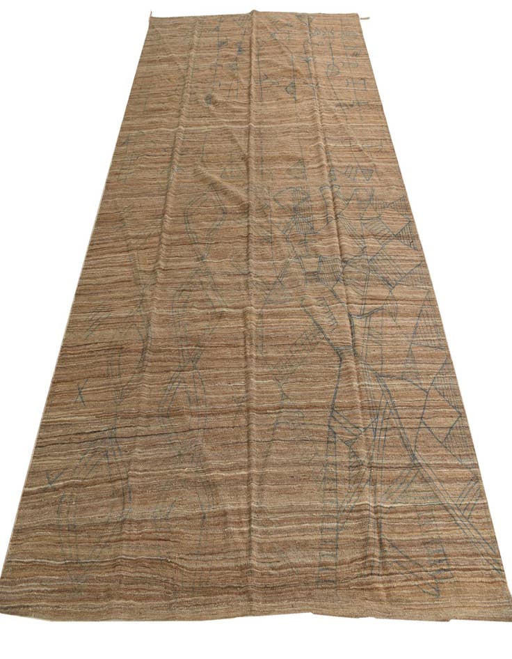 Detail image of  6' 8 x 9' 9  Hand Woven Kilim Modern Wool Rug