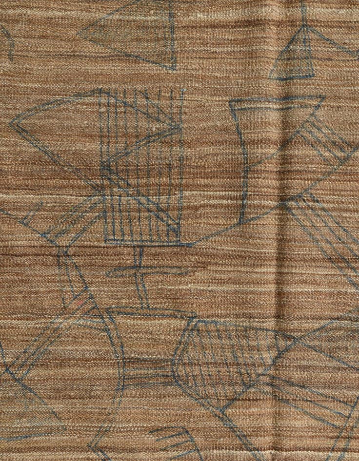Detail image of  6' 8 x 9' 9  Hand Woven Kilim Modern Wool Rug
