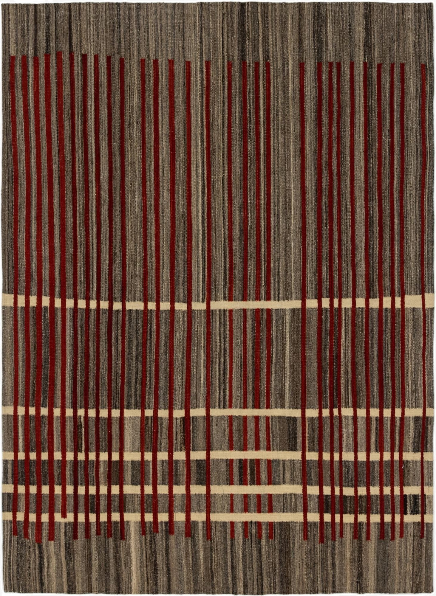  5' 8 x 8'  Hand Woven Kilim Modern Wool Rug