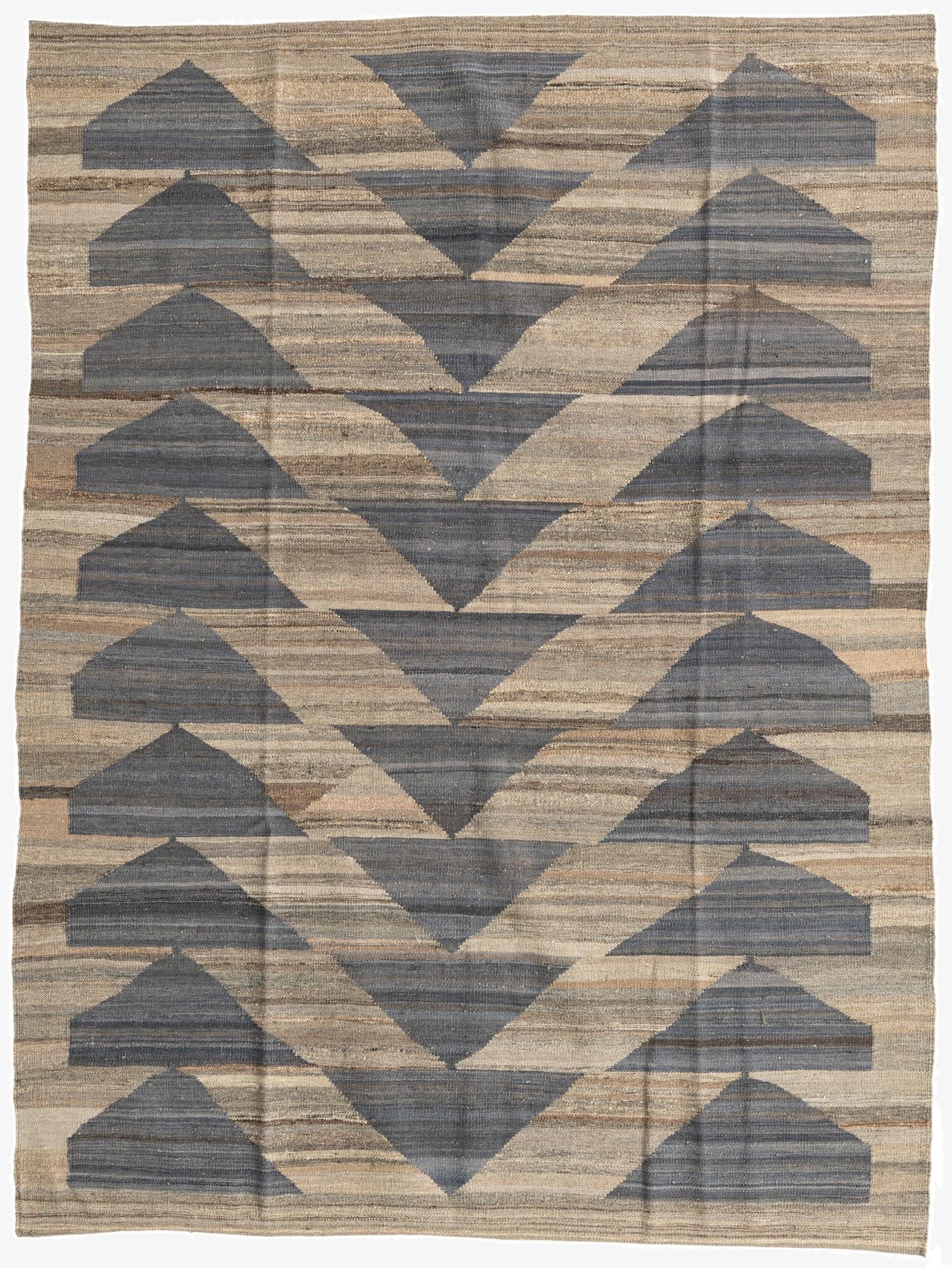  5' 8 x 7' 7  Hand Woven Kilim Modern Wool Rug