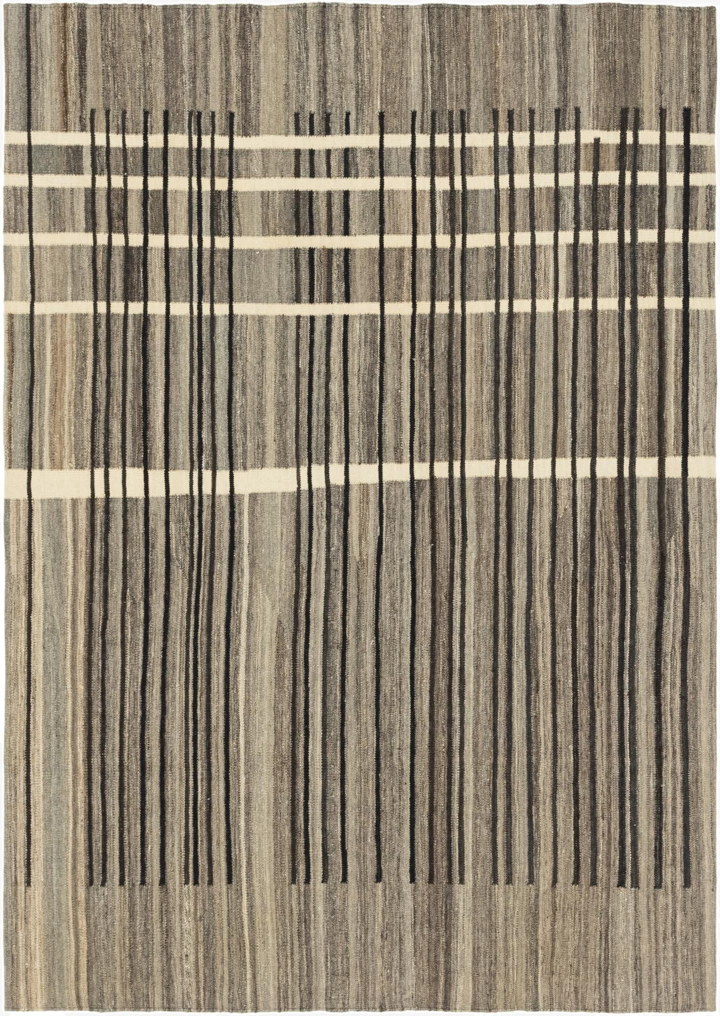  5' 8 x 8' 2  Hand Woven Kilim Modern Wool Rug
