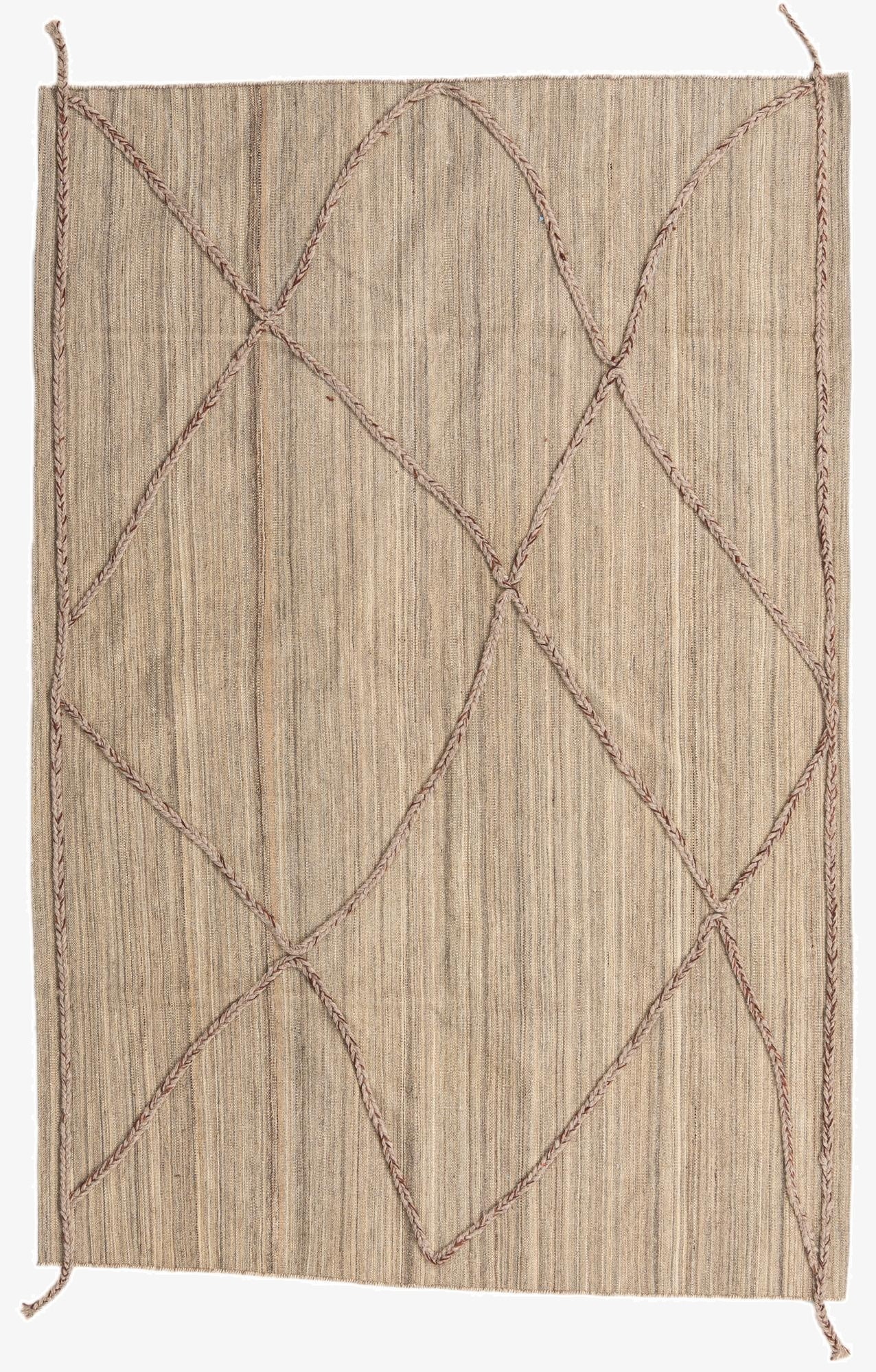  4' 9 x 7'  Hand Woven Kilim Modern Wool Rug
