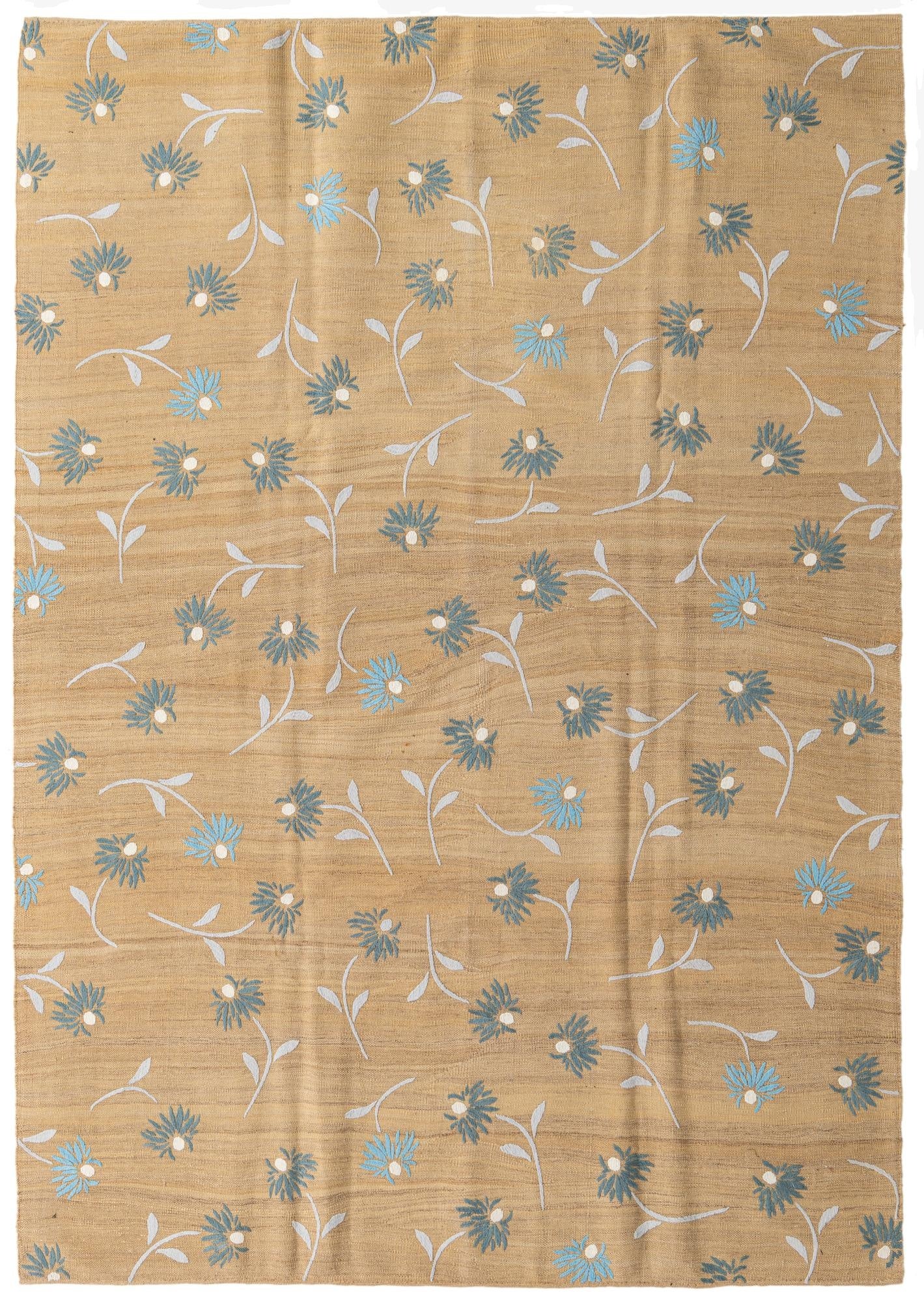  6' 10 x 9' 7  Hand Woven Kilim Modern Rug