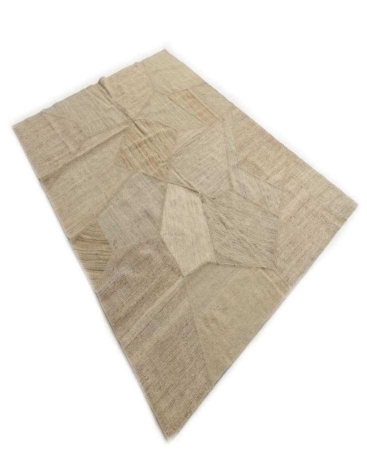 Detail image of  5' 8 x 7' 8  Hand Woven Kilim Patchwork Wool Rug