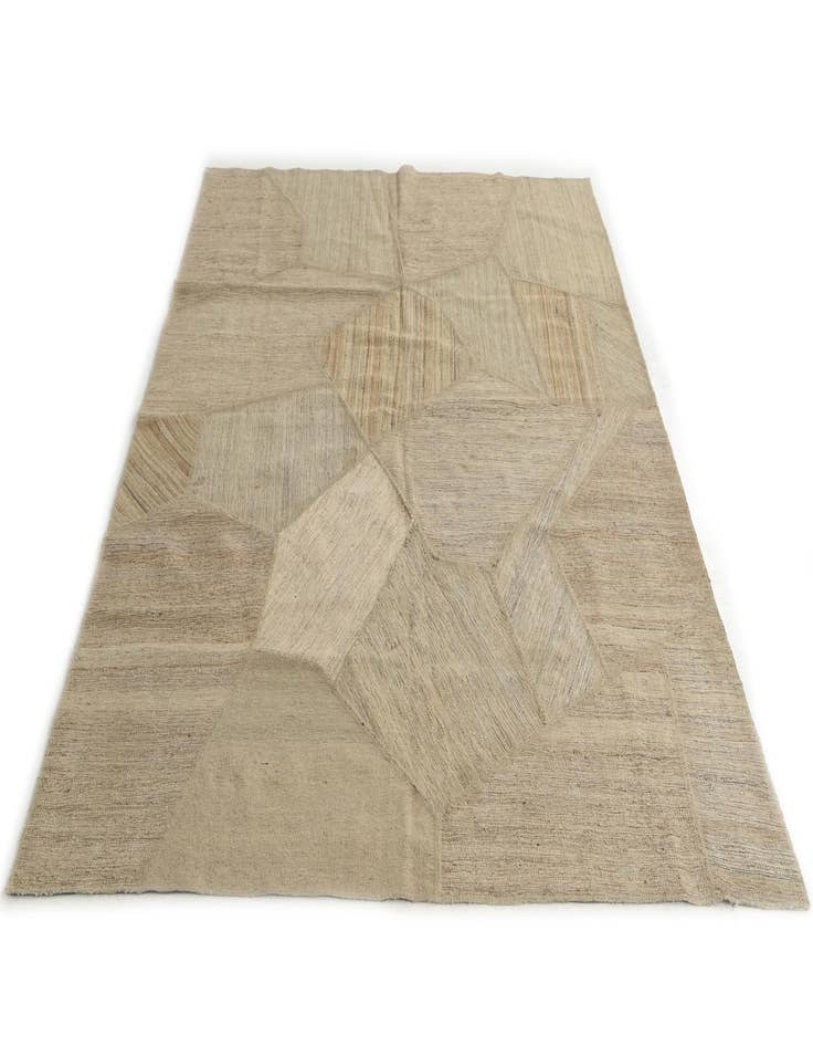 Detail image of  5' 8 x 7' 8  Hand Woven Kilim Patchwork Wool Rug