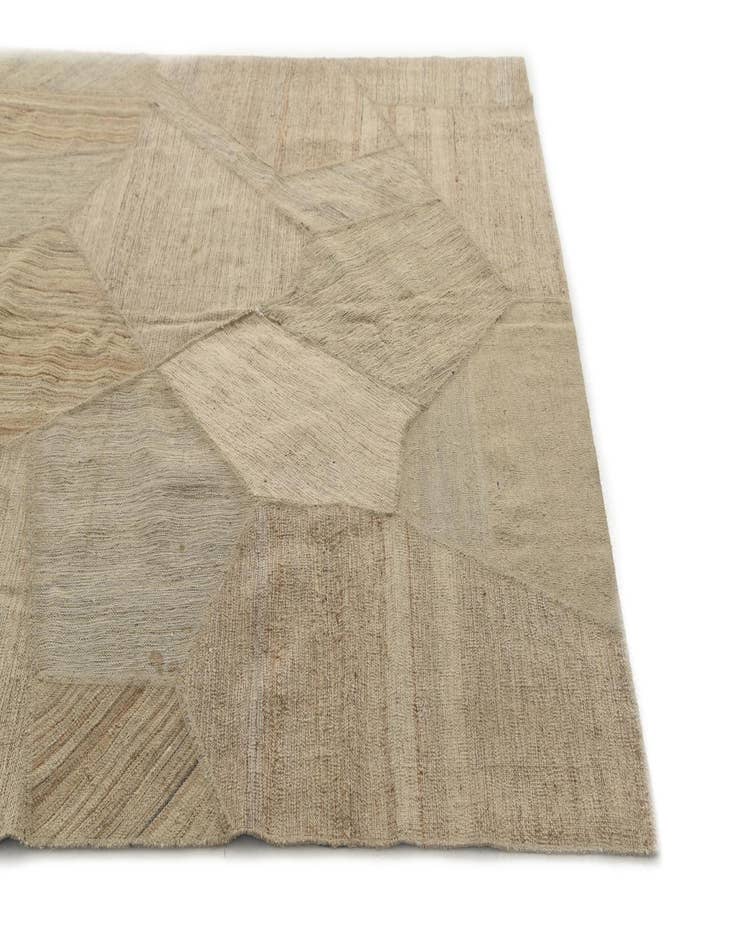 Detail image of  5' 8 x 7' 8  Hand Woven Kilim Patchwork Wool Rug