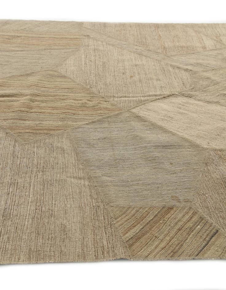 Detail image of  5' 8 x 7' 8  Hand Woven Kilim Patchwork Wool Rug