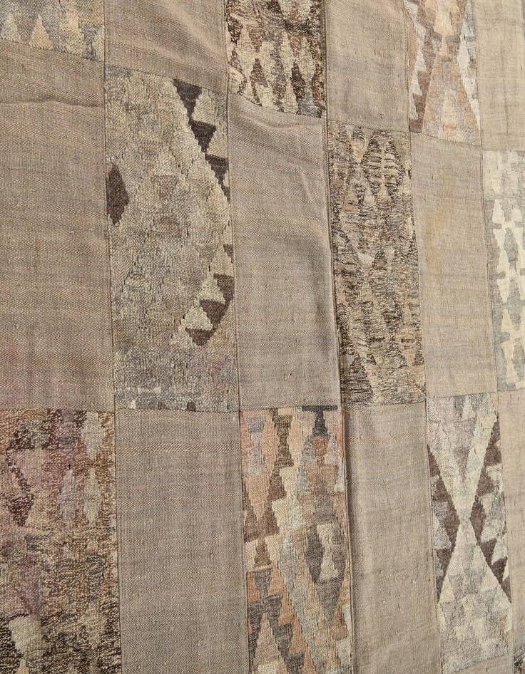 Detail image of  5' 5 x 8'  Hand Woven Kilim Patchwork Wool Rug