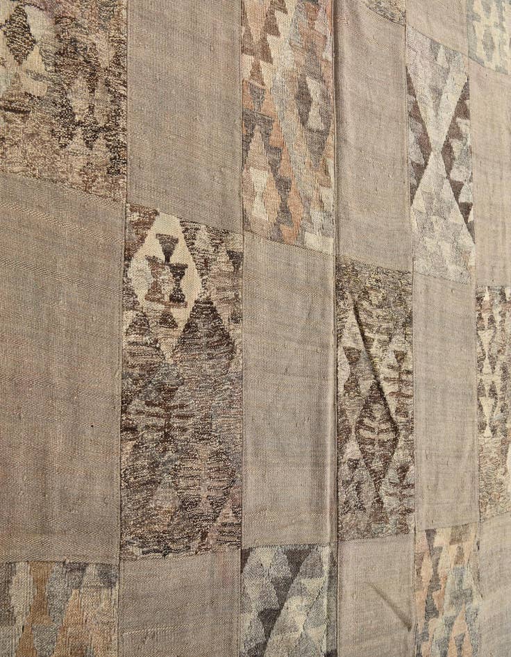 Detail image of  5' 5 x 8'  Hand Woven Kilim Patchwork Wool Rug
