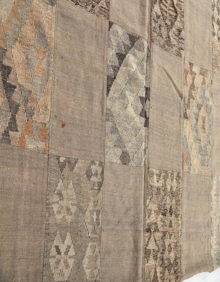 Detail image of  5' 5 x 8'  Hand Woven Kilim Patchwork Wool Rug