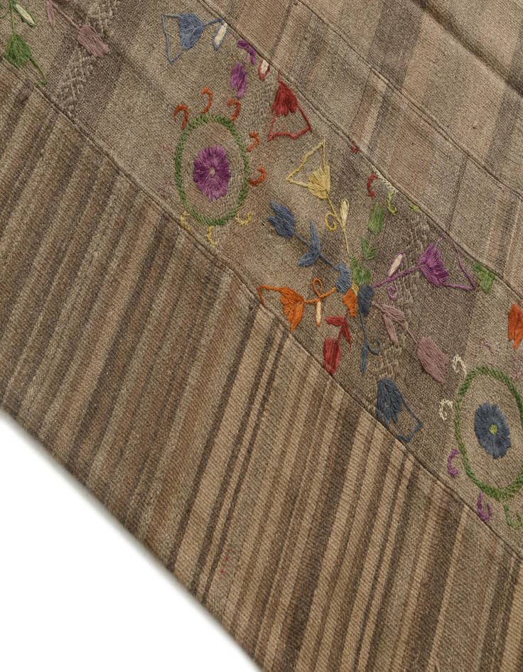 Detail image of  5' x 6' 8  Hand Woven Kilim Patchwork Wool Rug