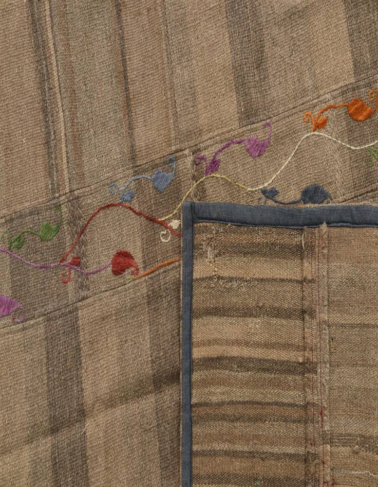 Detail image of  5' x 6' 8  Hand Woven Kilim Patchwork Wool Rug