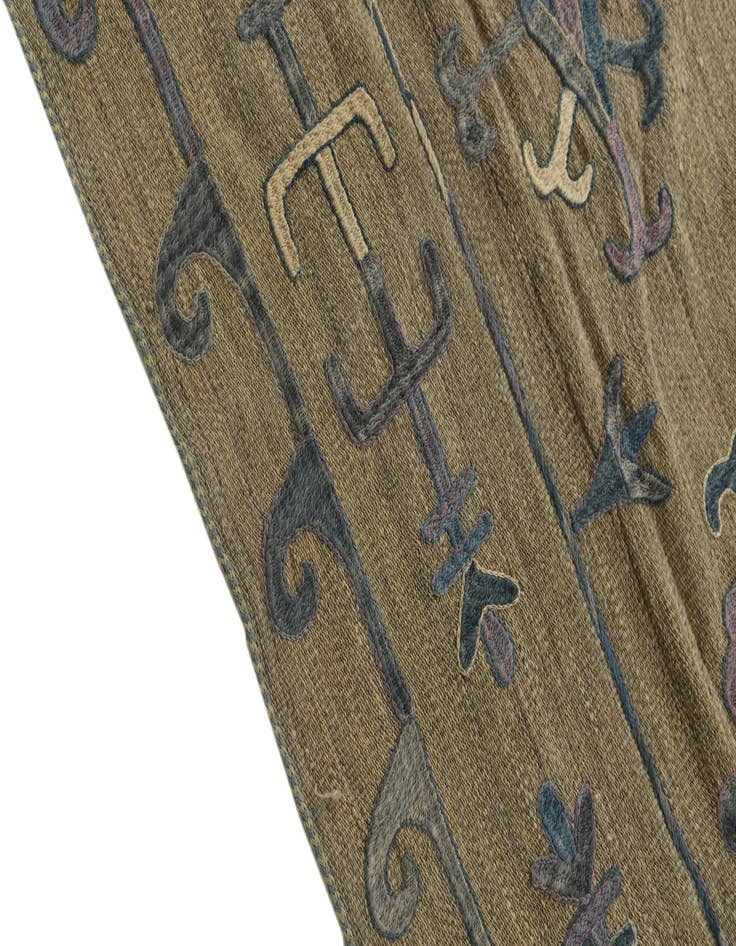 Detail image of  6' x 7' 2  Hand Woven Kilim Suzani Wool Rug