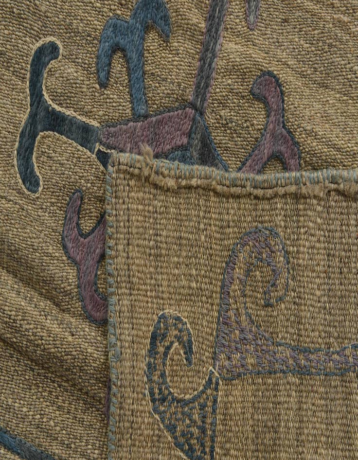 Detail image of  6' x 7' 2  Hand Woven Kilim Suzani Wool Rug