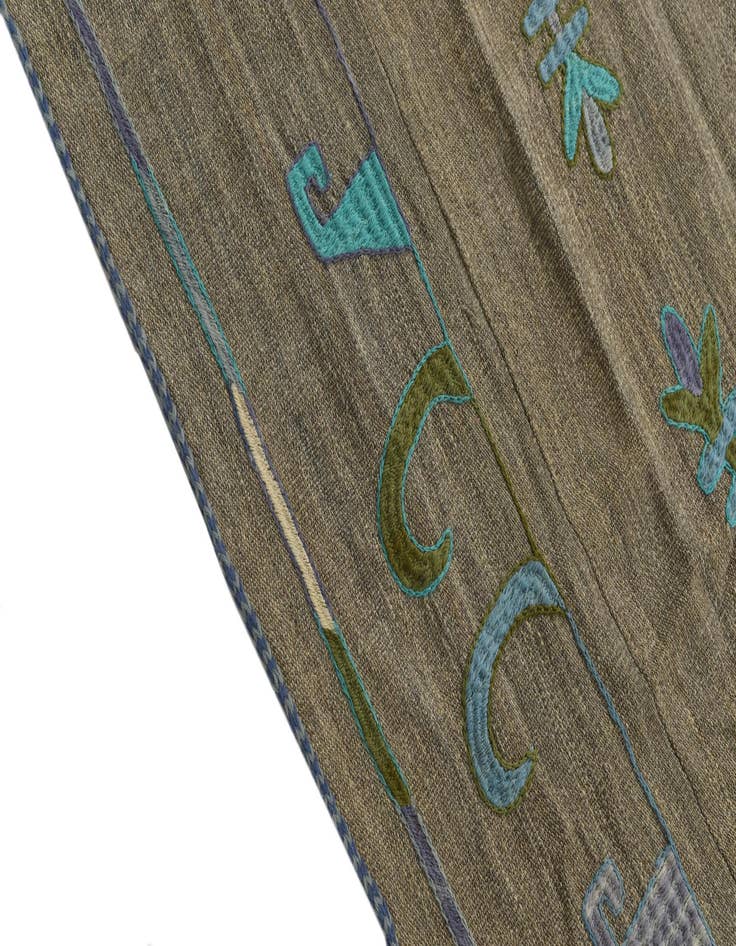 Detail image of  5' x 6' 3  Hand Woven Kilim Suzani Wool Rug