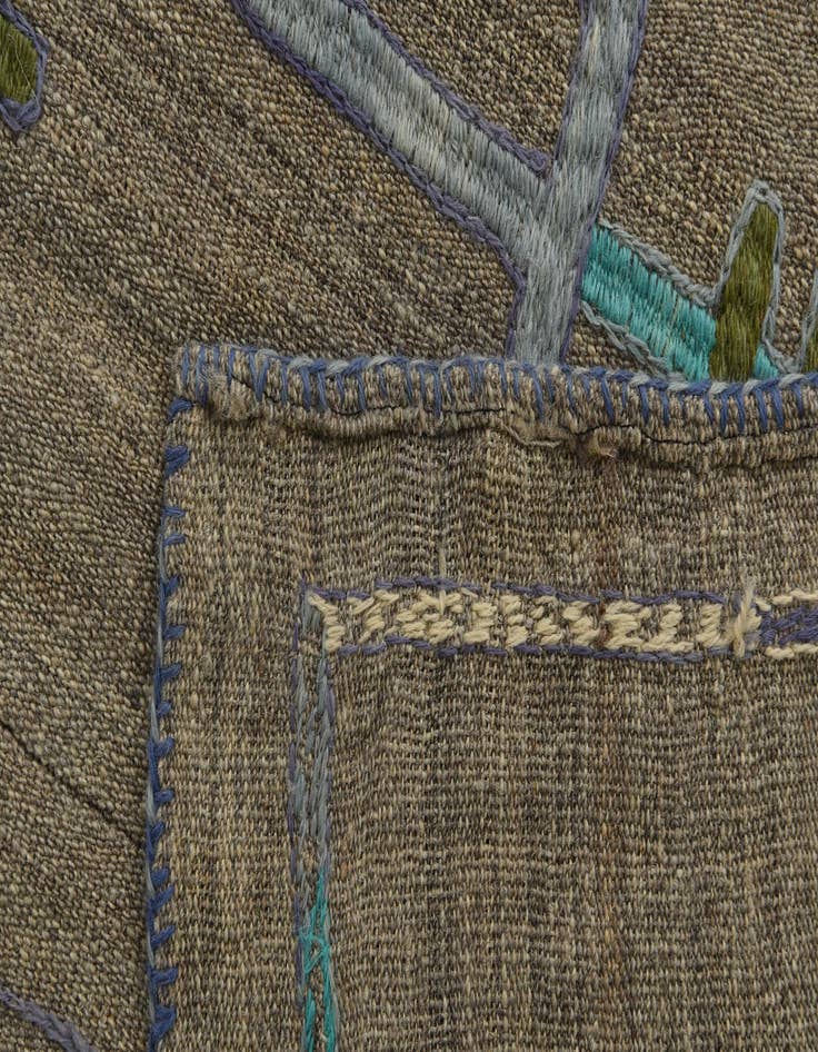 Detail image of  5' x 6' 3  Hand Woven Kilim Suzani Wool Rug