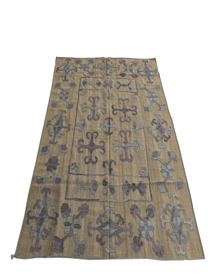 Detail image of  5' 4 x 6' 5  Hand Woven Kilim Suzani Wool Rug