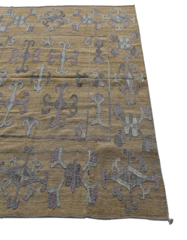 Detail image of  5' 4 x 6' 5  Hand Woven Kilim Suzani Wool Rug