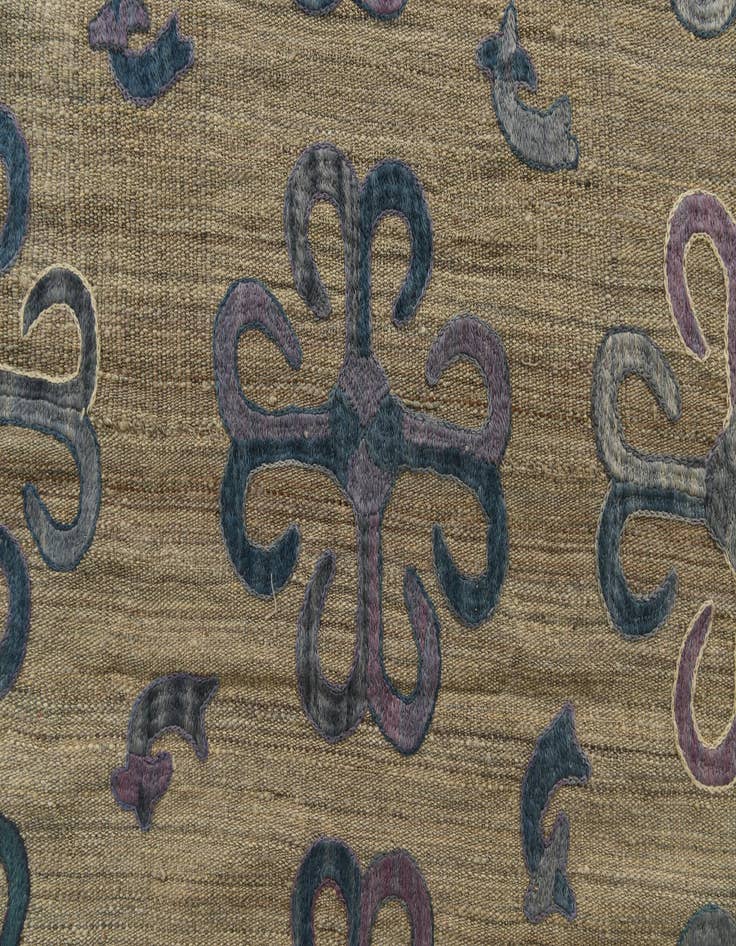 Detail image of  6' 4 x 9'  Hand Woven Kilim Suzani Wool Rug